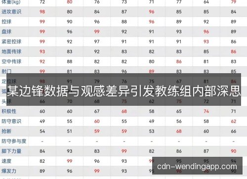 某边锋数据与观感差异引发教练组内部深思